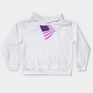 USA Pink and Purple Stylized American Flag July 4th Patriotic Kids Hoodie